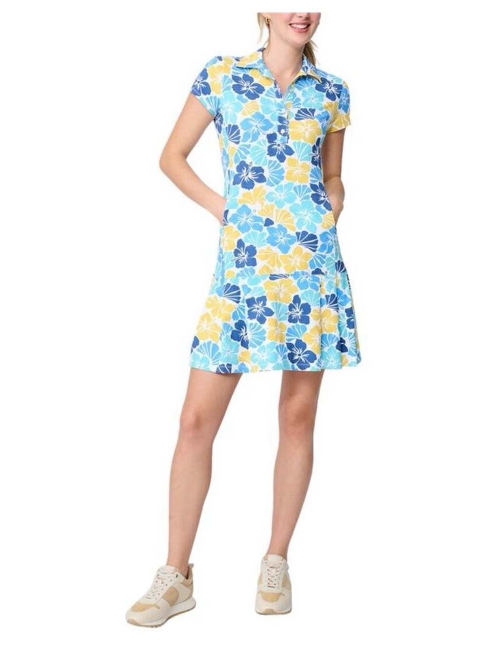 J. McLaughlin Dorte Mini Dress Blue and yellow floral size small